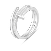 Серебряное кольцо CatalogSilver с фианитами, вес изделия 3,27 гр (2102755) 18 размер