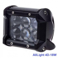 Фара-LED Прямокутник 18W  98 * 73 * 65mm (3W * 6) 10-30V Дальнє / Spot (4D - 18W / S)