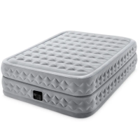 Надувний комфортний Двоспальний велюровий матрац Intex (64490) 203x152x51 см.