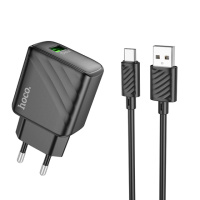 Мережевий Зарядний Пристрій Hoco CS21A 1USB QC 18W+USB to Type-C