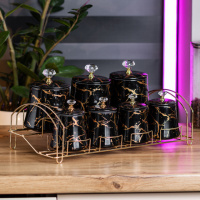 Набір баночок для сипучих продуктів 600/250 мл на металевій підставці