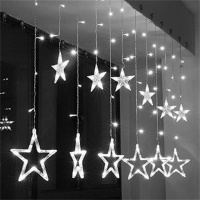 Xmas гирлянда STAR CURTAIN 12W Звезды белый 3M*80 CM*50CM