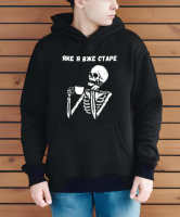 Худі чорне з ДТФ (оверсайз) | 66-516