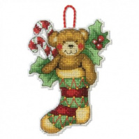 Набір для вишивання хрестиком «Прикраса Ведмідь//Bear Ornament» DIMENSIONS 70-08894