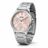 Жіночий годинник Casio LTP-V300D-4A з мультифункціональним циферблатом та сталевим браслетом