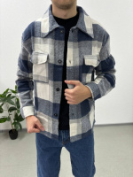 Стильна та тепла чоловіча сорочка комбінована №1