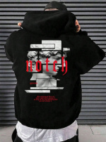 Чорне чоловіче комфортне оверсайз худі зі стильним дизайном