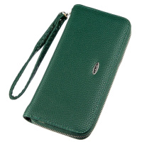 Гаманець жіночий на одну блискавку з екокожі флотар719017 Зелений