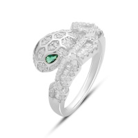 Серебряное кольцо CatalogSilver с фианитами, вес изделия 3,7 гр (2183303) 18.5 размер