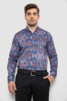 Сорочка чоловіча з принтом, колір синій, 214R2684