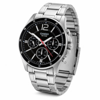 Чоловічий годинник Casio MTP-1374D-1A Classic з мінеральним склом та сталевим браслетом