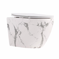 Унітаз підвісний Robin Ultra Quiet 490×365×325 мм, Marble, з сидінням Slim Duroplast / Soft-close / Quick Release QT13332381АSMR Qtap