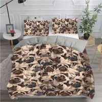 Постельное белье из плюш-велюра Мопсовая гармония 2576 12044 215×150 см