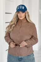Флісова жіноча кофта на блискавці Jacket« | Норма та батал Капучино, 54-56