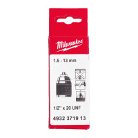 Патрон безключовий промисловий для інструменту з FIXTEC MILWAUKEE, 1-10мм 1/2''х20