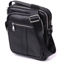 Мужская вертикальная сумка из натуральной кожи Vintage sale_15112 Черный