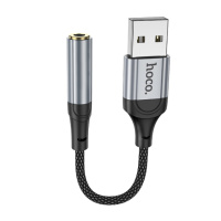 Адаптер переходник Hoco LS36 USB to Jack 3.5 (F) черный