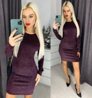 Вечірнє плаття з люрексом «Minor» | Розпродаж моделі 42, Марсала