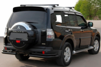 Задняя двойная дуга AK003 Черная (нерж. сталь) для Mitsubishi Pajero Wagon IV 2006-2021 гг