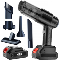 Пилосос автомобільний акумуляторний 48V 2акб, 6 насадок, чорний