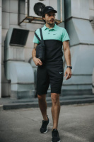 Комплект Nike КЕПКА + поло бірюзово-чорний та шорти + Барсетка