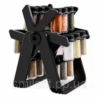 Органайзер для спецій і приправ Набір 18 скляних ємностей на колесі, що обертається Підставка для спецій