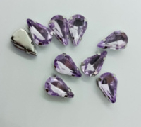 Страз (стекло)  в металлической оправе. Размер - 8×13 мм. Цвет - светлая сирень