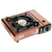 Портативная газовая плита Max MS-2500LPG Коричневый, туристическая газовая плитка на баллончиках на 1 конфорку