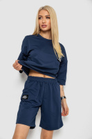 Костюм жіночий однотонний, колір темно-синій, 238R116-2