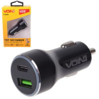 Автомобильное зарядное устройство VOIN 45W, 1USB QC3.0 18W + 1PD 27W, 12/24V (C-45205Q)