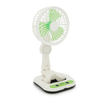 Портативный настольный вентилятор KC-7900A, R*160мм, 2 режима, фонарь, питание от аккумулятора 18650 ( вкомплекте только 1шт), USB кабель, Box