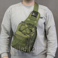 Якісна тактична сумка, укріплена чоловіча сумка, рюкзак тактична слінг. Колір: хакі