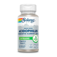 Ацидофіли, Пробіотик та пребіотик, Acidophilus 3 Strain Probiotic & Prebiotic Carrot Juice, Solaray, 60 вегетаріанських капсул