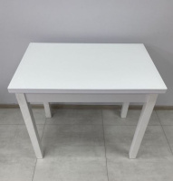 Стол кухонный раскладной Ажур белый с белым стеклом