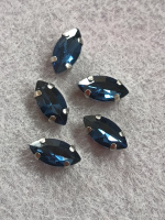 Страз(стекло) в оправе/ 5×10мм/ сапфир/ 5 шт
