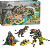 Конструктор Динозаври «Бій тиранозавра і робота-динозавра» 740 деталей