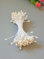 Тычинка 3 мм / белый / 95-98 шт / глянец двусторонняя