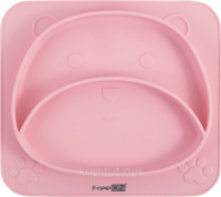 Силіконова тарілка дитяча FreeON Bear, pink