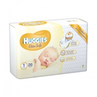 Подгузники Хаггис 1 Элит Софт для новорожденных от 2 до 5 кг 26 шт