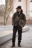 Комплект чоловічий: куртка Active TNF чорно-хакі + штани TNF чорні. Барсетка TNF у подарунок! (1532516842)