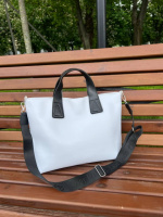 Біла- ФОРМАТ А4 - велика, стильна, ділова, жіноча сумка високої якості - офіс, інститут (0553)