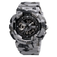 Чоловічий тактичний годинник Skmei 1689CMGY camo gray з комбінованим циферблатом та захистом 5 ATM