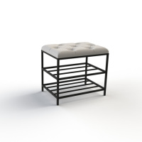 Банкетка для обуви Женева-1 50см велюр светло-серый 6-0-9005