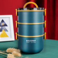 Ланч бокс трехъярусный пищевой 11055 2000 мл синий