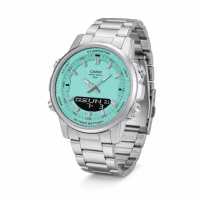 Чоловічий годинник Casio AMW-880D-2A2 — класична модель зі сталевим браслетом та синім циферблатом