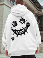 Худі біле з ДТФ (оверсайз) | 66-315