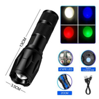 Фонарь X10-4XPE LED(WHITE+RED+BLUE+GREEN), Li-Ion аккум., ЗУ microUSB, zoom