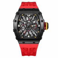Чоловічий годинник Pagani Design PD-1738 Black-Red з сапфіровим склом та механізмом SEIKO VH65