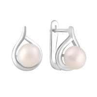 Серебряные серьги CatalogSilver с натуральным жемчугом (2122272)