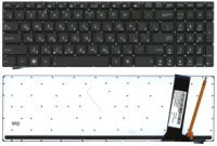 Клавіатура для ноутбука Asus (N56, N56V) з підсвічуванням (Light), Black, (No Frame) UA